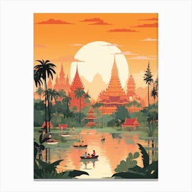 Thailand Travel Illustration Canvas Print