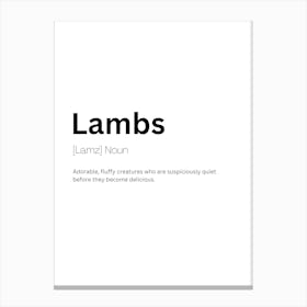 Lambs Definition Meaning Canvas Print