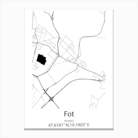 Fot,Hungary Minimalist Map Canvas Print