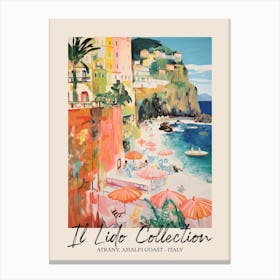Atrany, Amalfi Coast   Italy Il Lido Collection Beach Club Poster 4 Canvas Print