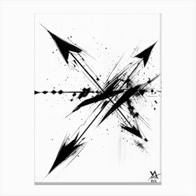 A Conceptual Digital Painting Showcasing A Grunge Infused Collection Of Hand Drawn Vector Arrows In (3) Canvas Print