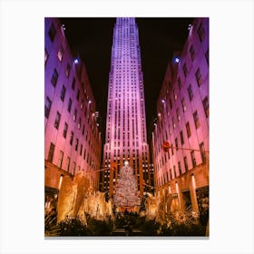 Rockefeller Center In Christmas, New York Canvas Print