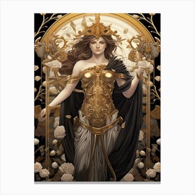 Athena Black And Gold 2 Canvas Print