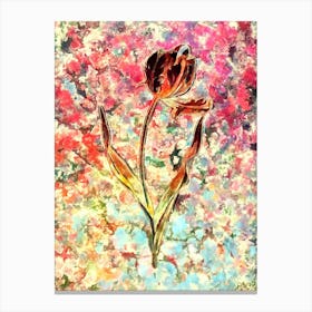 Impressionist Didier's Tulip Botanical Painting in Blush Pink and Gold n.0010 Canvas Print