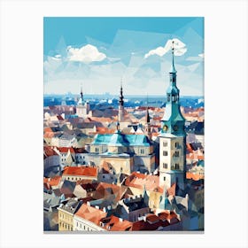Kraków, Poland, Geometric Illustration 3 Canvas Print