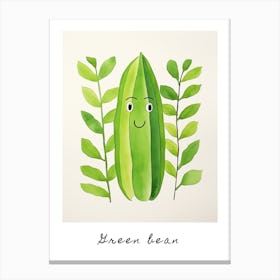 Friendly Kids Green Bean Poster Canvas Print