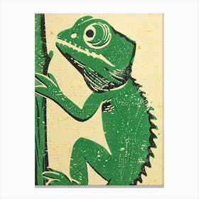 Green Fischers Chameleon Bold Block 3 Canvas Print