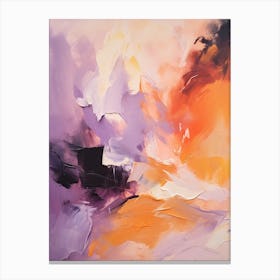 Lilac And Orange Autumn Abstract Painting 1 Canvas Print