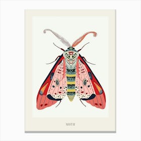 Colourful Insect Illustration Moth 14 Poster Canvas Print