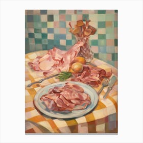 Prosciutto Still Life Painting Canvas Print