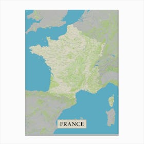 France map poster art Canvas Print