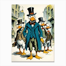 Ducks In Hats Canvas Print