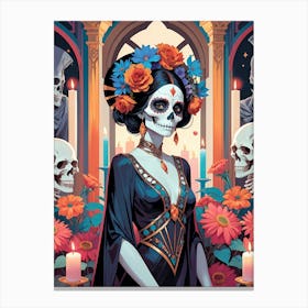 Floral Catrina Painting (20) Canvas Print