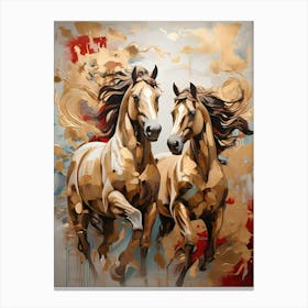 Two Horses Running 4 Canvas Print