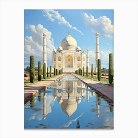 Mughal Majesty: Taj Mahal's Skyline Presence Canvas Print