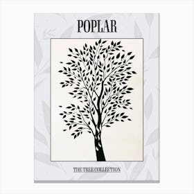 Poplar Tree Simple Geometric Nature Stencil 4 Poster Canvas Print