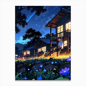 Night In The Village Canvas Print