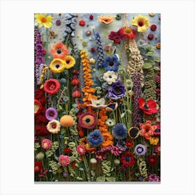 Wild Flowers Knitted In Crochet 4 Canvas Print