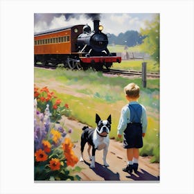 Boy And His Dog 1 Canvas Print