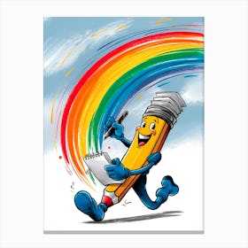 Rainbow Pencil 1 Canvas Print