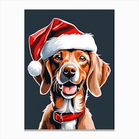 Cute Dog Wearing A Santa Hat Painting (7) Canvas Print