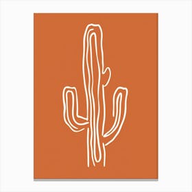 Cactus Line Drawing Woolly Torch Cactus Canvas Print