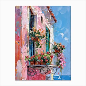 Balcony Painting In Amalfi 2 Canvas Print