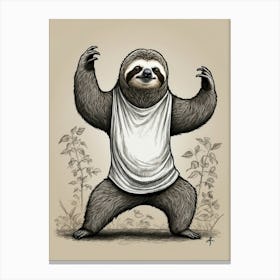 Sloth Yoga Canvas Print