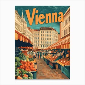 Aihrgdesign A 1970s Inspired Travel Poster For Vienna 2 Canvas Print