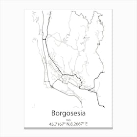 Borgosesia,Italy Minimalist Map Canvas Print