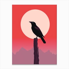 Minimalist Raven 1 Illustration Canvas Print