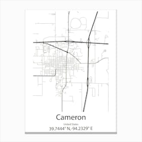 Cameron Park,United States Minimalist Map Canvas Print