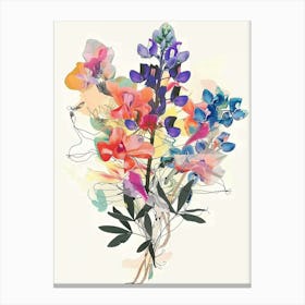 Bluebonnet 2 Collage Flower Bouquet Canvas Print