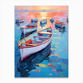 Boats At Sunset 1 Canvas Print