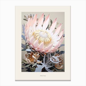 Flower Illustration Protea 6 Poster Canvas Print
