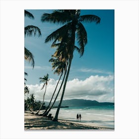 Tropical Palmtrees In The Wind Canvas Print