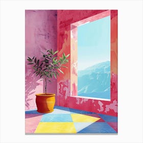 plant in the window Canvas Print