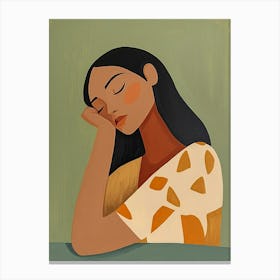 Sleepy Woman Canvas Print