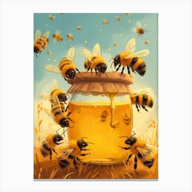 Andrena Bee Storybook Illustration 12 Canvas Print