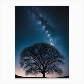 Tree In The Night Sky 6 Canvas Print