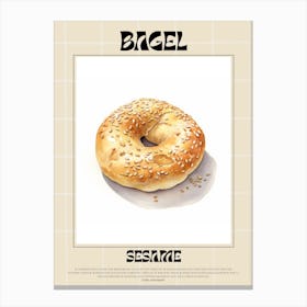 Sesame Bagel 3 Canvas Print