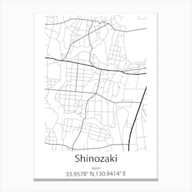 Shinozaki,Japan Minimalist Map Toile