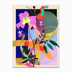 Veronica 4 Neon Flower Collage Canvas Print