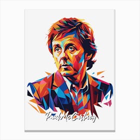 The Beatles Paul Mccartney 03 Portrait Music Icon WPAP Pop Art Style Canvas Print