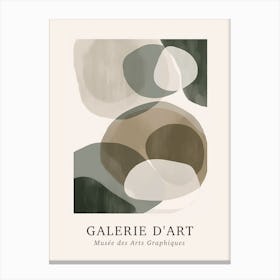 Galerie D'Art Abstract Abstract Circles Beige Green 4 Canvas Print