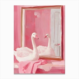 Swans In The Mirror Canvas Print