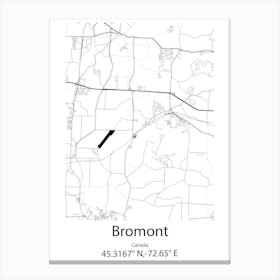 Bromont,Canada Minimalist Map Canvas Print