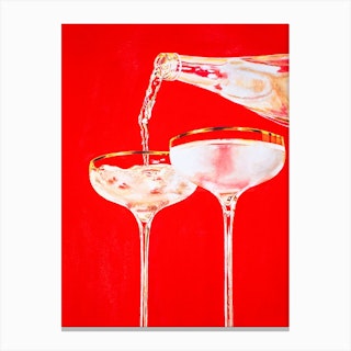 Red Sparkling Canvas Print