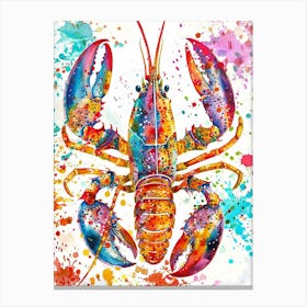 Lobster Colourful Watercolour 4 Canvas Print