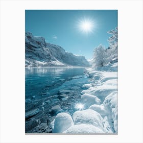 Fjord In Winter Canvas Print